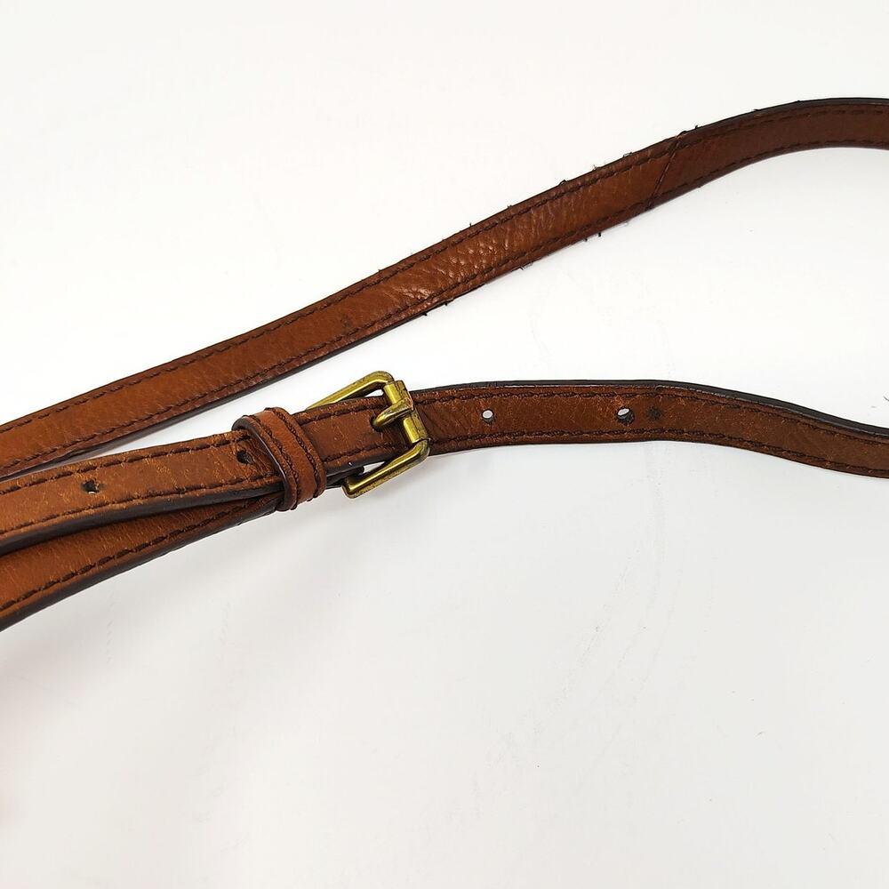 Fossil Crossbody Tan Leather Purse Bag Minimalist Chic Boho Western - Picture 9 of 14